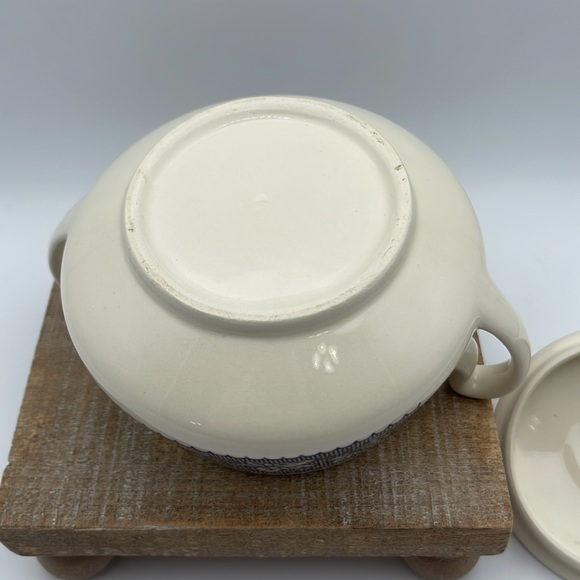 Homer Laughlin Shakespeare Country Blue Sugar Bowl with‎ Lid - Picture 7 of 8